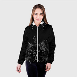 Куртка с капюшоном женская Говорящий кот, цвет: 3D-белый — фото 2