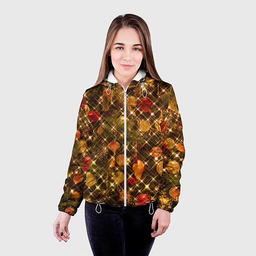 Женская куртка Новый Год / 3D-Белый – фото 4