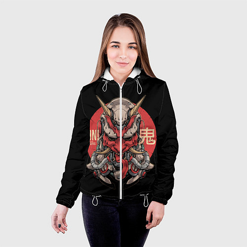 Женская куртка Cyber Oni Samurai / 3D-Белый – фото 4