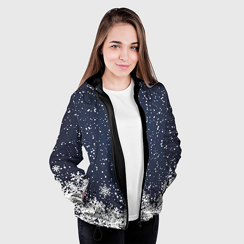Женская куртка Атмосфера нового года / 3D-Черный – фото 3