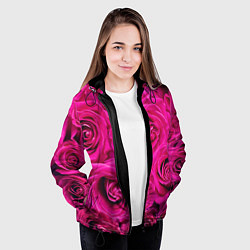 Куртка с капюшоном женская Розы, цвет: 3D-черный — фото 2