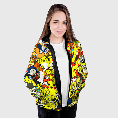 Женская куртка ПОКЕМОНЫ / 3D-Черный – фото 3