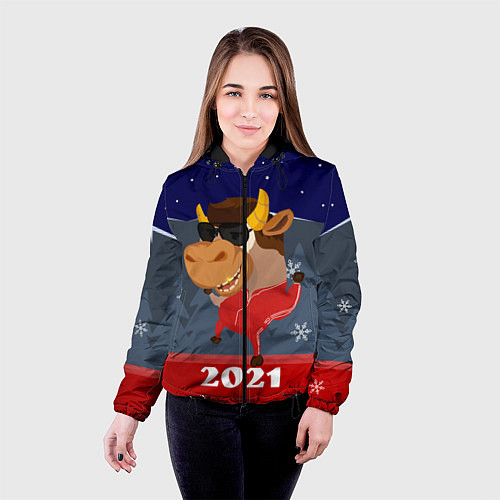 Женская куртка Бычара 2021 / 3D-Черный – фото 4