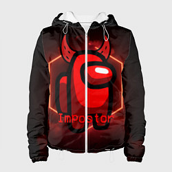 Куртка с капюшоном женская AMONG US IMPOSTOR, цвет: 3D-белый