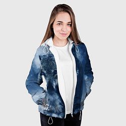 Куртка с капюшоном женская Красивый волк, цвет: 3D-белый — фото 2