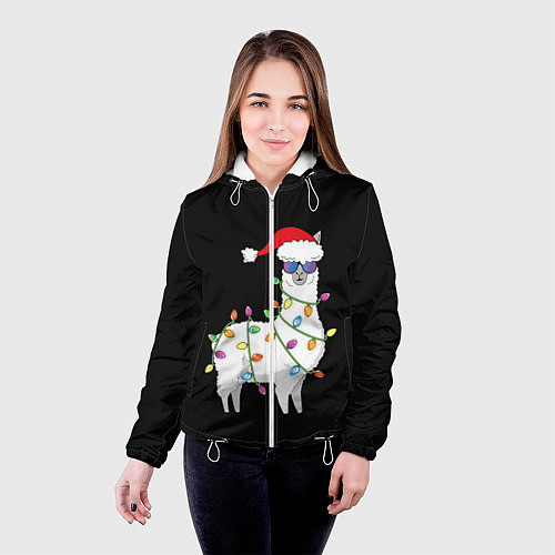 Женская куртка Рождественская Лама / 3D-Белый – фото 4