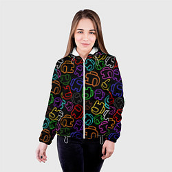 Куртка с капюшоном женская AMONG US NEON, цвет: 3D-белый — фото 2