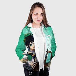 Куртка с капюшоном женская GENSHIN IMPACT, ВЕНТИ, цвет: 3D-белый — фото 2
