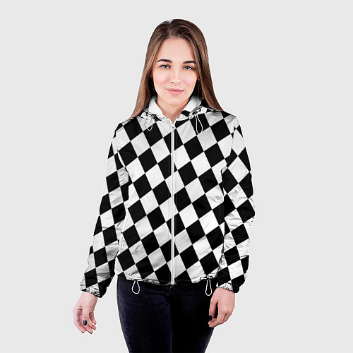 Женская куртка Клетки / 3D-Белый – фото 4