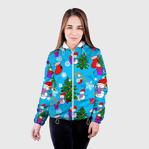 Женская куртка Новый год / 3D-Белый – фото 4