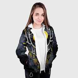 Куртка с капюшоном женская Графит и золото: дерево жизни, цвет: 3D-белый — фото 2