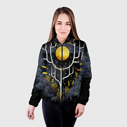 Куртка с капюшоном женская Графит и золото: дерево жизни, цвет: 3D-черный — фото 2