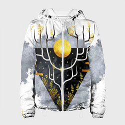 Женская куртка Графит и золото: дерево жизни