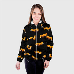 Куртка с капюшоном женская Лисы, цвет: 3D-белый — фото 2