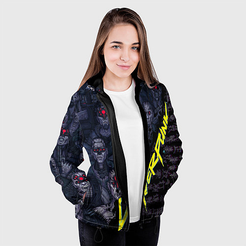 Женская куртка Cyberpunk 2077 / 3D-Черный – фото 3