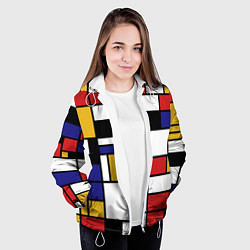 Куртка с капюшоном женская Color blocking, цвет: 3D-белый — фото 2