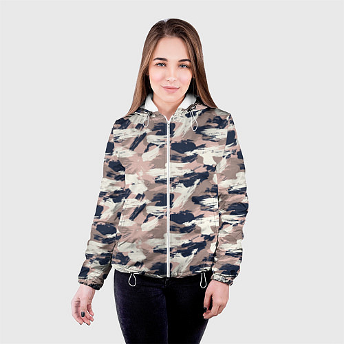 Женская куртка Кремовый камуфляж / 3D-Белый – фото 4