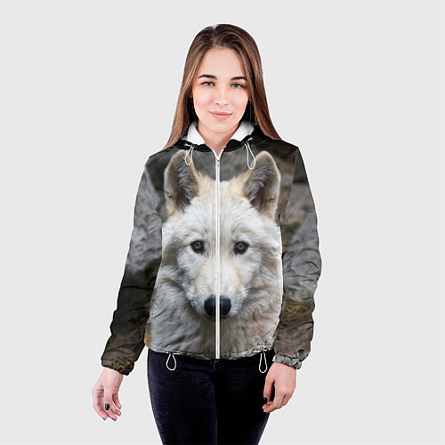 Женская куртка Волк / 3D-Белый – фото 4