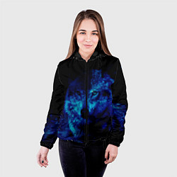 Куртка с капюшоном женская Волк Вселенная, цвет: 3D-черный — фото 2