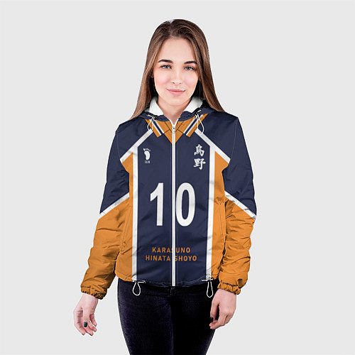 Женская куртка Волейбол!! ФОРМА ХИНАТЫ / 3D-Белый – фото 4