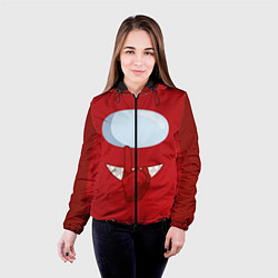 Куртка с капюшоном женская AMONG US RED IMPOSTOR, цвет: 3D-черный — фото 2