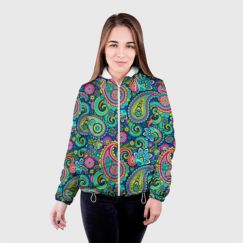 Женская куртка Славянские Узоры / 3D-Белый – фото 4
