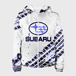 Куртка с капюшоном женская SUBARU, цвет: 3D-белый