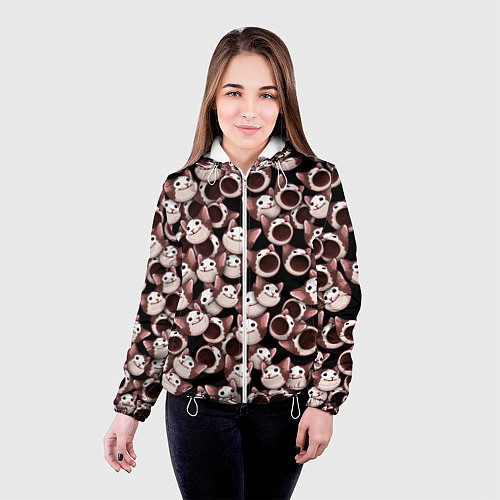 Женская куртка Popping cats / 3D-Белый – фото 4