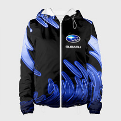 Куртка с капюшоном женская Subaru, цвет: 3D-белый