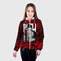 Куртка с капюшоном женская Клинок рассекающий демонов, цвет: 3D-белый — фото 2