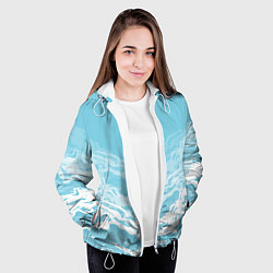Куртка с капюшоном женская Волны, цвет: 3D-белый — фото 2