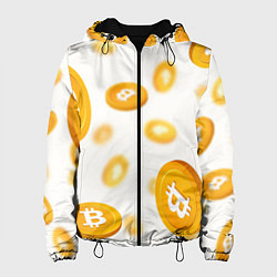 Куртка с капюшоном женская BITCOIN КРИПТОВАЛЮТА Z, цвет: 3D-черный