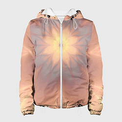 Куртка с капюшоном женская Абстрактный цветок, цвет: 3D-белый