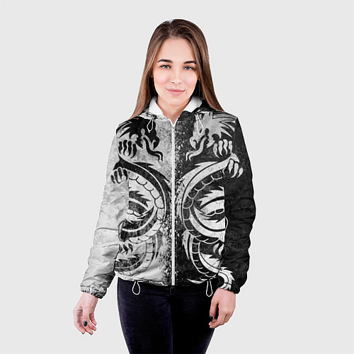 Женская куртка ДРАКОНЫ DRAGONS / 3D-Белый – фото 4