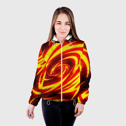 Женская куртка ОГНЕННЫЕ ВОЛНЫ FIRE STRIPES / 3D-Белый – фото 4