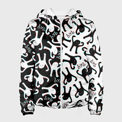 Куртка с капюшоном женская МЕМ КОТ ЪУЪ СЪУКА, цвет: 3D-белый