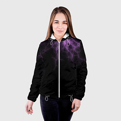 Куртка с капюшоном женская Разряд Молнии, цвет: 3D-белый — фото 2