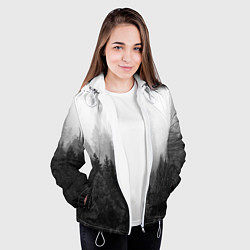 Куртка с капюшоном женская Туманный лес, цвет: 3D-белый — фото 2