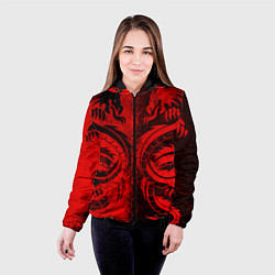 Куртка с капюшоном женская BLACK RED DRAGONS TATOO, цвет: 3D-черный — фото 2