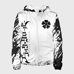 Куртка с капюшоном женская Черный клеывер аниме, цвет: 3D-белый