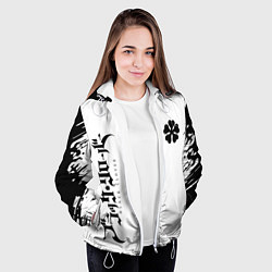 Куртка с капюшоном женская Черный клеывер аниме, цвет: 3D-белый — фото 2