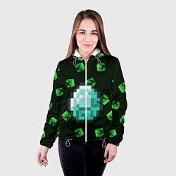 Куртка с капюшоном женская МАЙНКРАФТ MINECRAFT, цвет: 3D-белый — фото 2