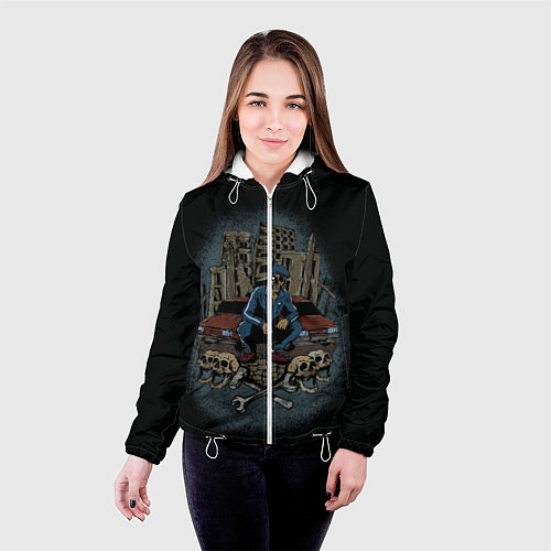 Женская куртка Классика для пацанов / 3D-Белый – фото 4