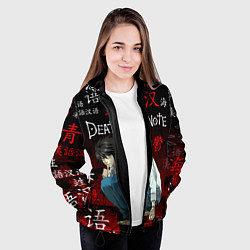 Куртка с капюшоном женская ТЕТРАДЬ СМЕРТИ, цвет: 3D-черный — фото 2