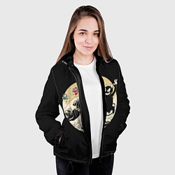 Куртка с капюшоном женская CUPHEAD RETRO WAVE, цвет: 3D-черный — фото 2