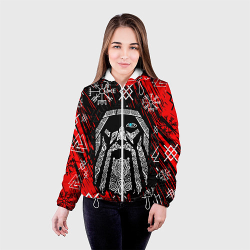 Женская куртка БОГ ОДИН СИВОЛИКА / 3D-Белый – фото 4