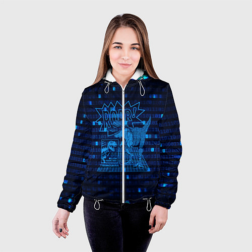Женская куртка Проекция динозавра в 3D / 3D-Белый – фото 4