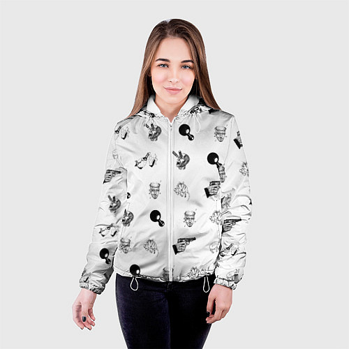 Женская куртка Кровосток Паттерн Z / 3D-Белый – фото 4
