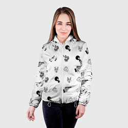 Куртка с капюшоном женская Кровосток Паттерн Z, цвет: 3D-белый — фото 2