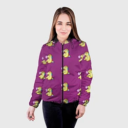 Куртка с капюшоном женская Фиолетовые пони, цвет: 3D-черный — фото 2